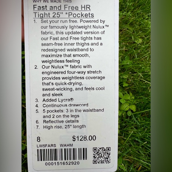 NWT Lululemon fast & Free Tight Leggings pink mulberry pink 7/8 8 reflective - Picture 2 of 15